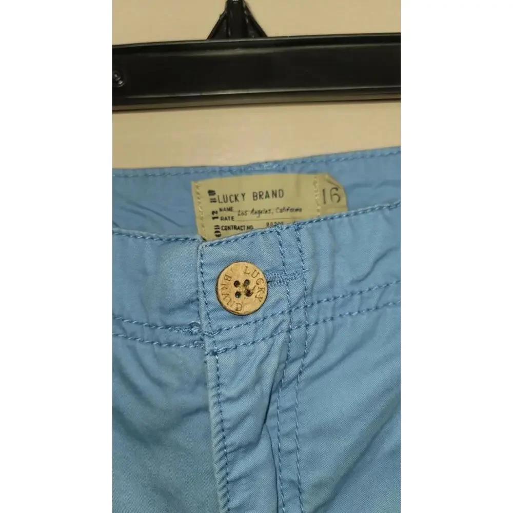 Lucky Brand Boy's Size 16‎ Youth Cargo Shorts Blue 100% Cotton
